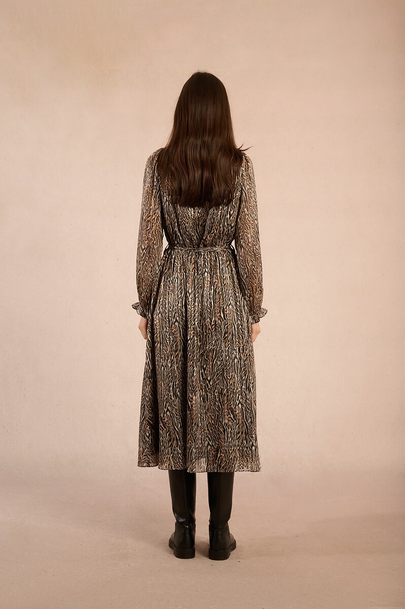 MOLLY BRACKEN<br>Vestido envelope com estampa animal