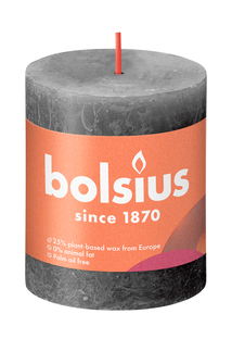 Bolsius Rustiek Stompkaars Stormy Grey 80/68 1ST