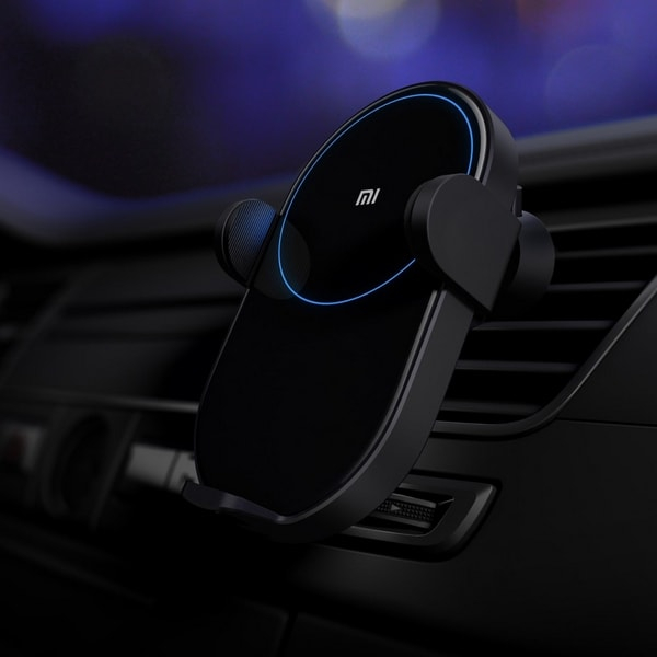 20W Wireless Charge Verstellbare Auto KFZ 360 Grad Smartphone Halterung für Air Frame Lüftungsgitter - Schwarz