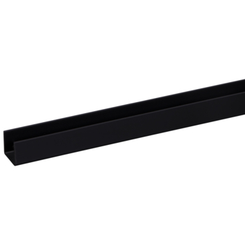 U-profiel kunststof zwart 18x18 mm 260 cm