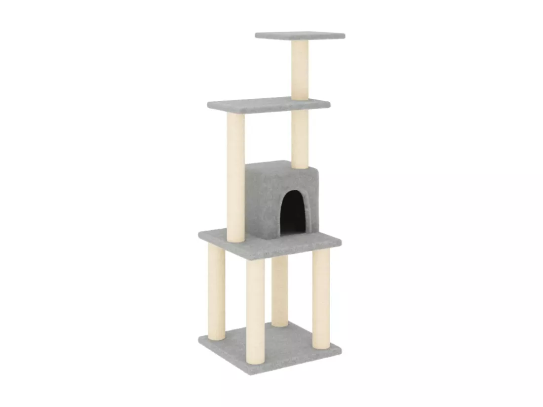 Arbre à chat avec griffoirs en sisal Gris clair 105 cm