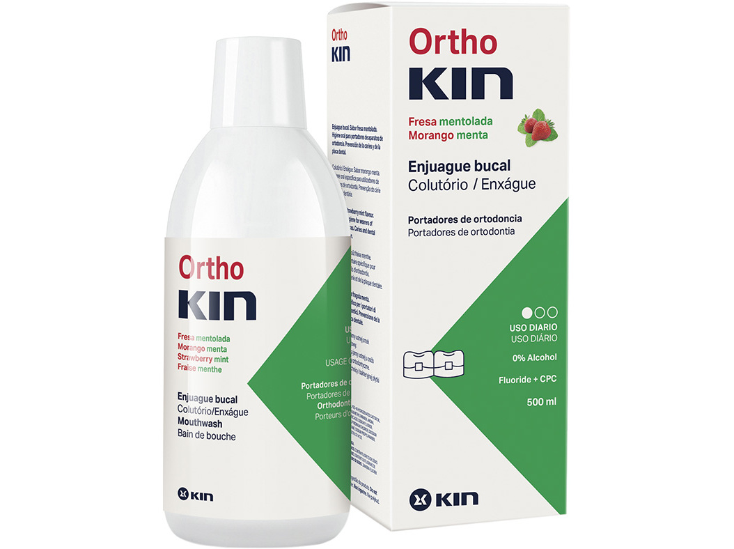 COLUTÓRIO KIN ORTHO MORANGO E MENTA 500ML