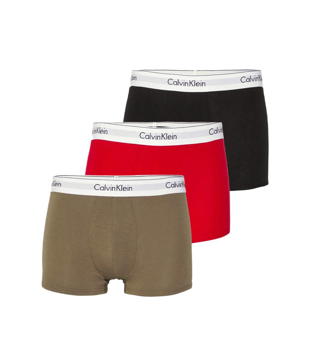 x3 Boxers Marron/noir/Rouge Homme Calvin Klein Jeans Trunk