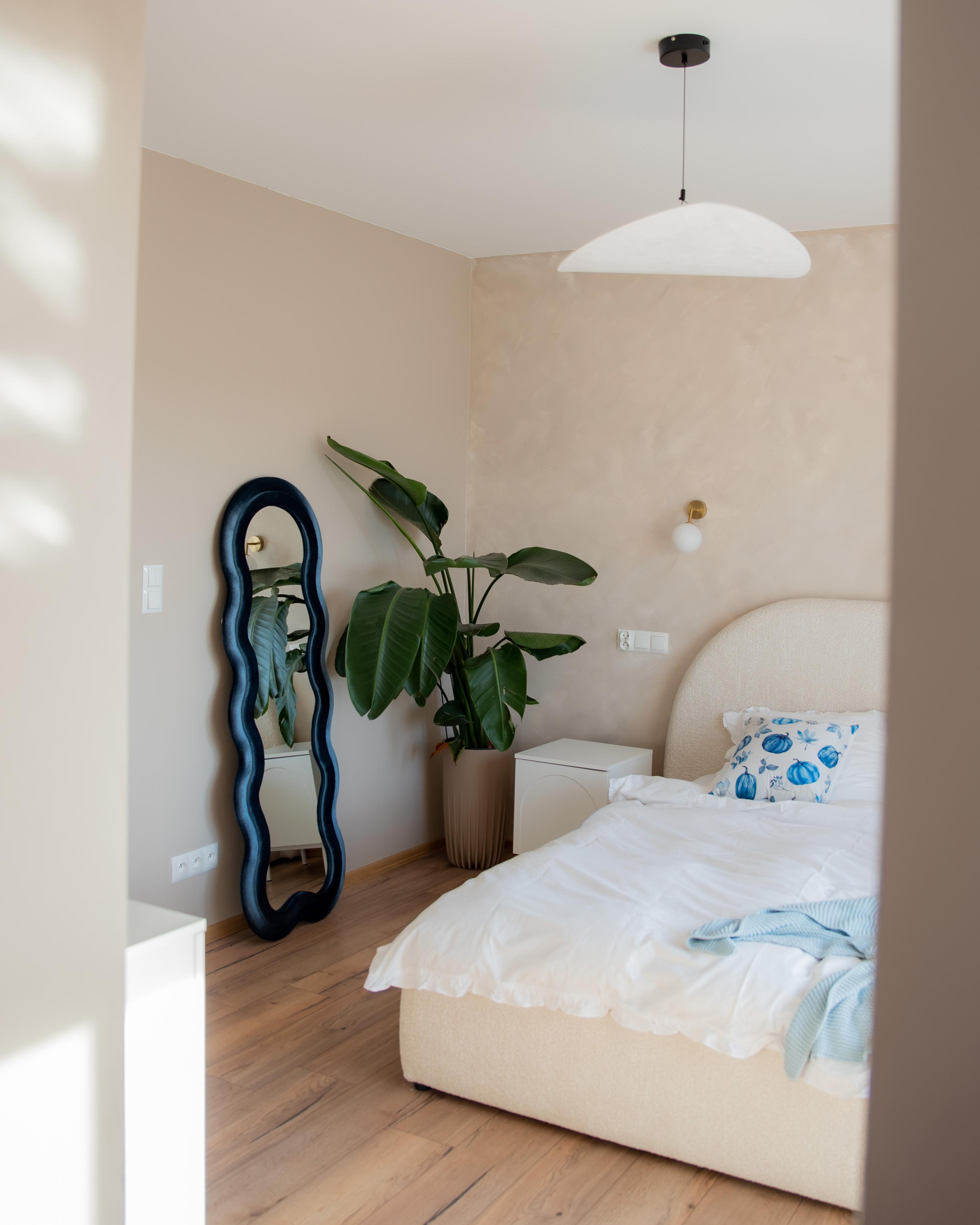 Wandspiegel LACS 57 cm 160 cm Fluweel Blauw