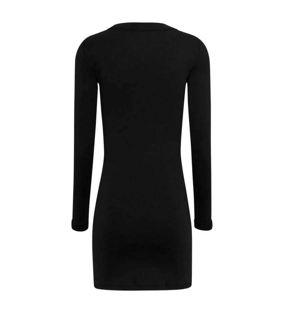 Vestido Tommy Jeans preto com detalhes em patchwork