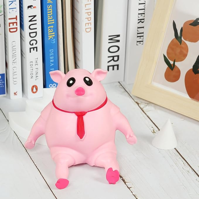 (23x15cm) Anti Stress Knautsch Schwein Squeeze Spielzeug Lustiges Squishy Pig - Rosa