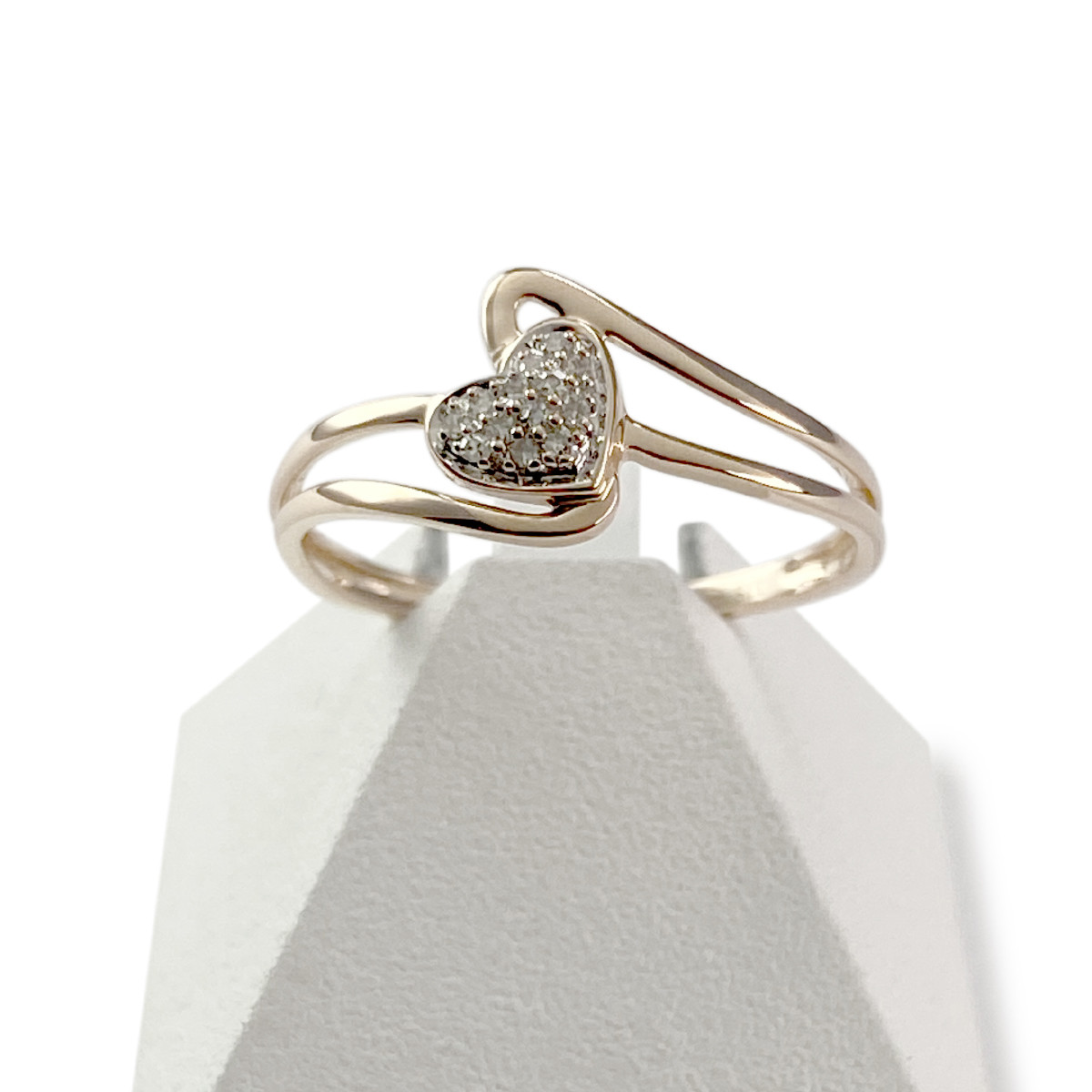 Bague d'occasion or 375 rose diamants
