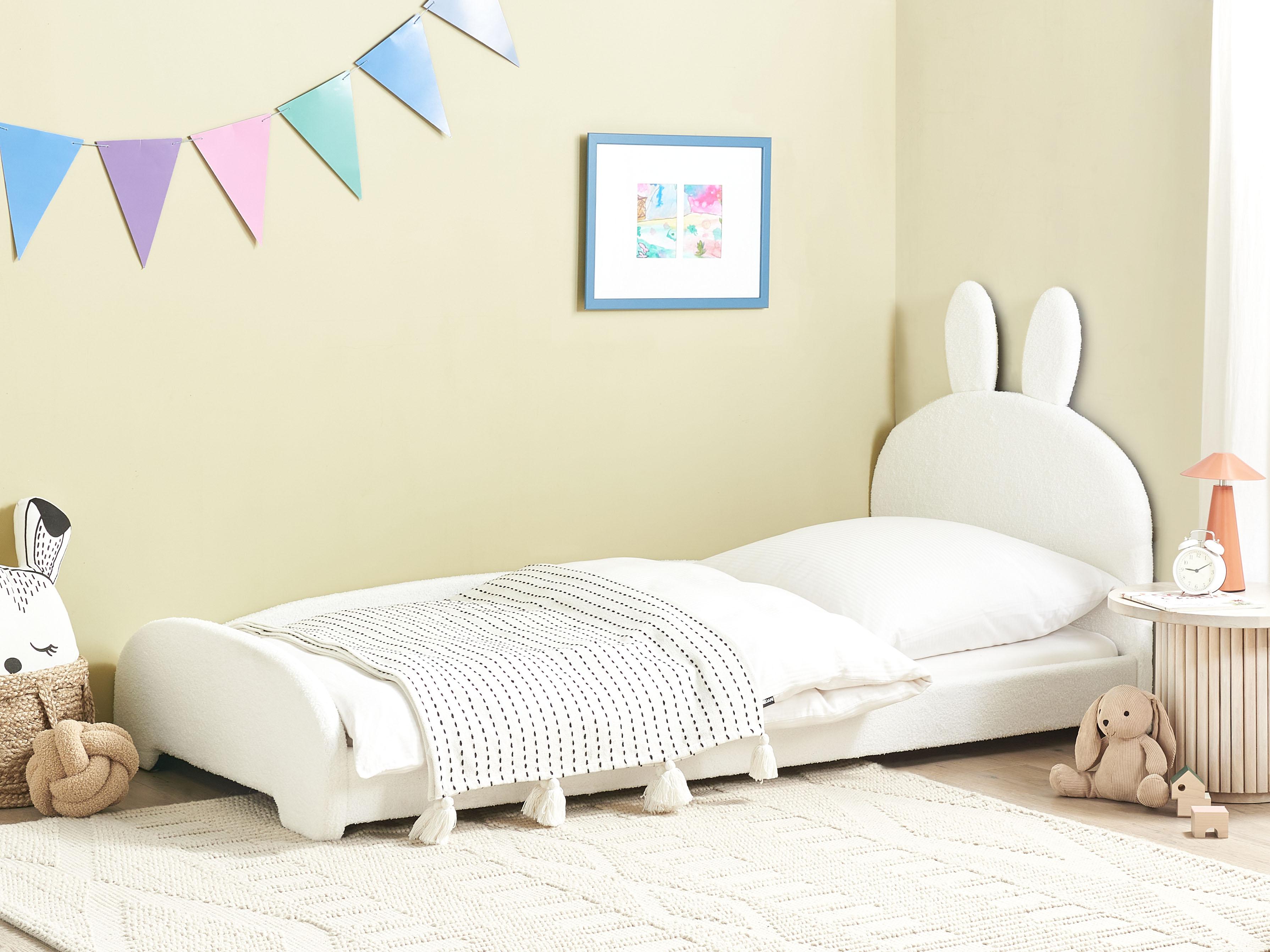 Kinderbed Konijn Bouclé PERROS 90 x 200 cm Gebroken wit