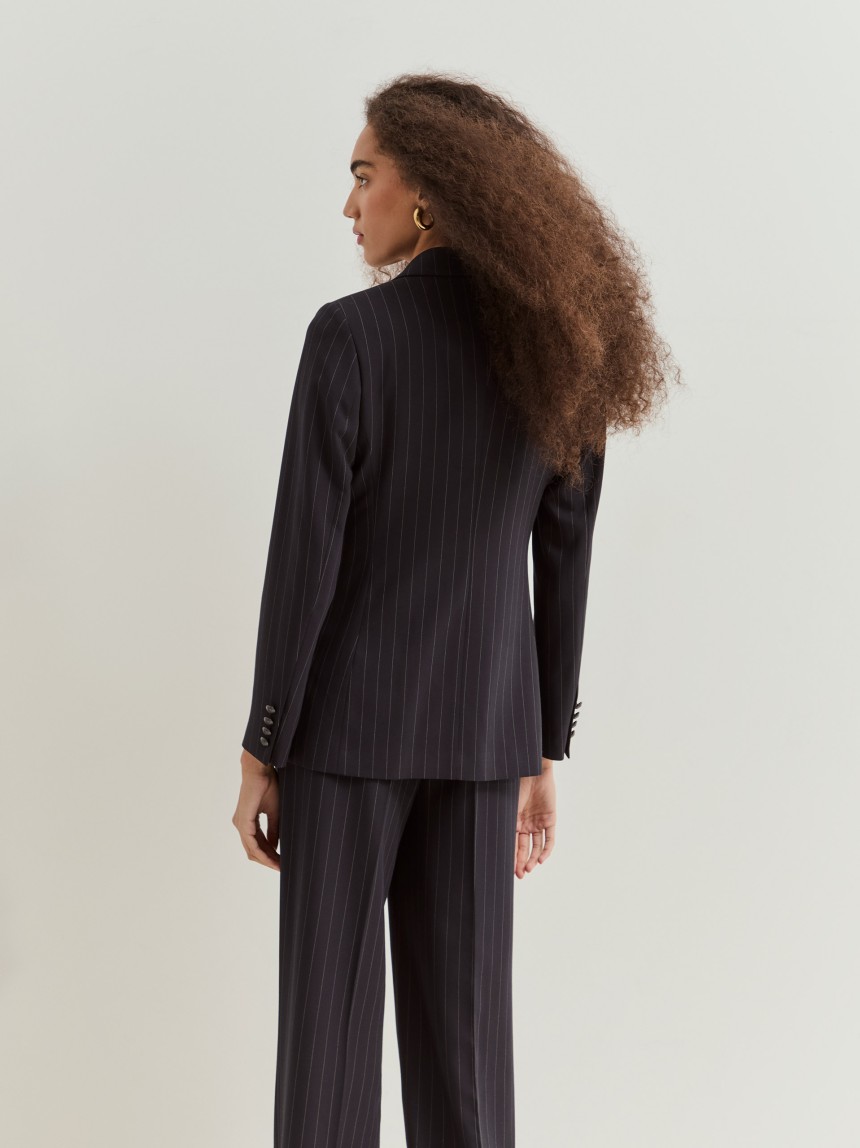 Blazer risca-de-giz