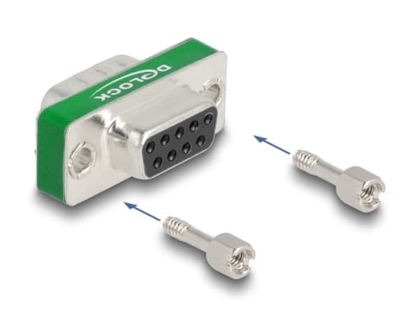 Delock HF/EMI interferensundertrykkingsfilter D-Sub 9 pins hann til hunn med lavpass kapasitiv