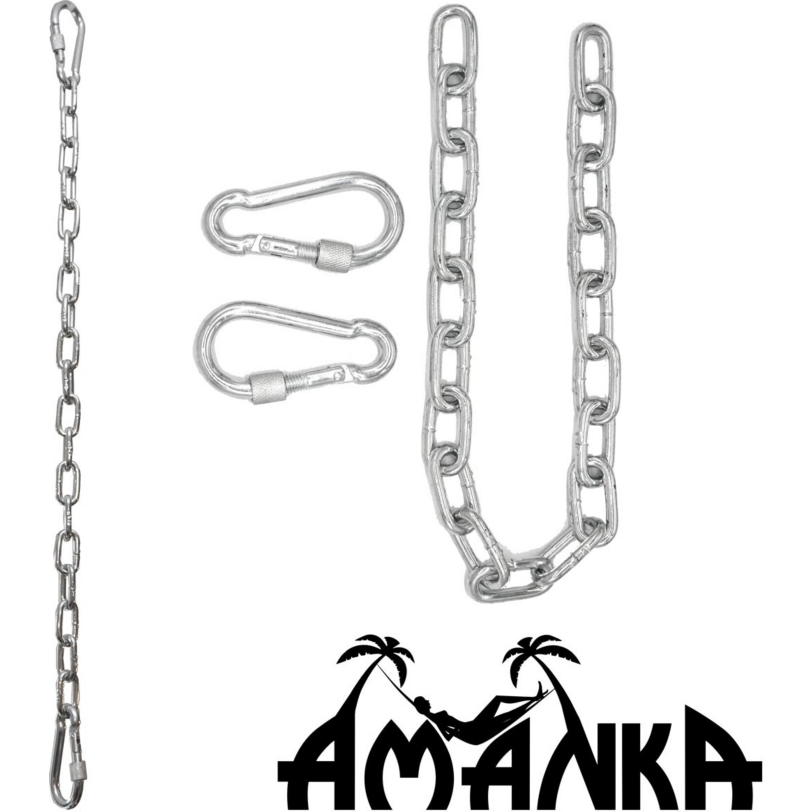 2 x 230kg Hängesessel Kette - 50cm Aufhängung 4 Karabiner - Schaukel Hängematte