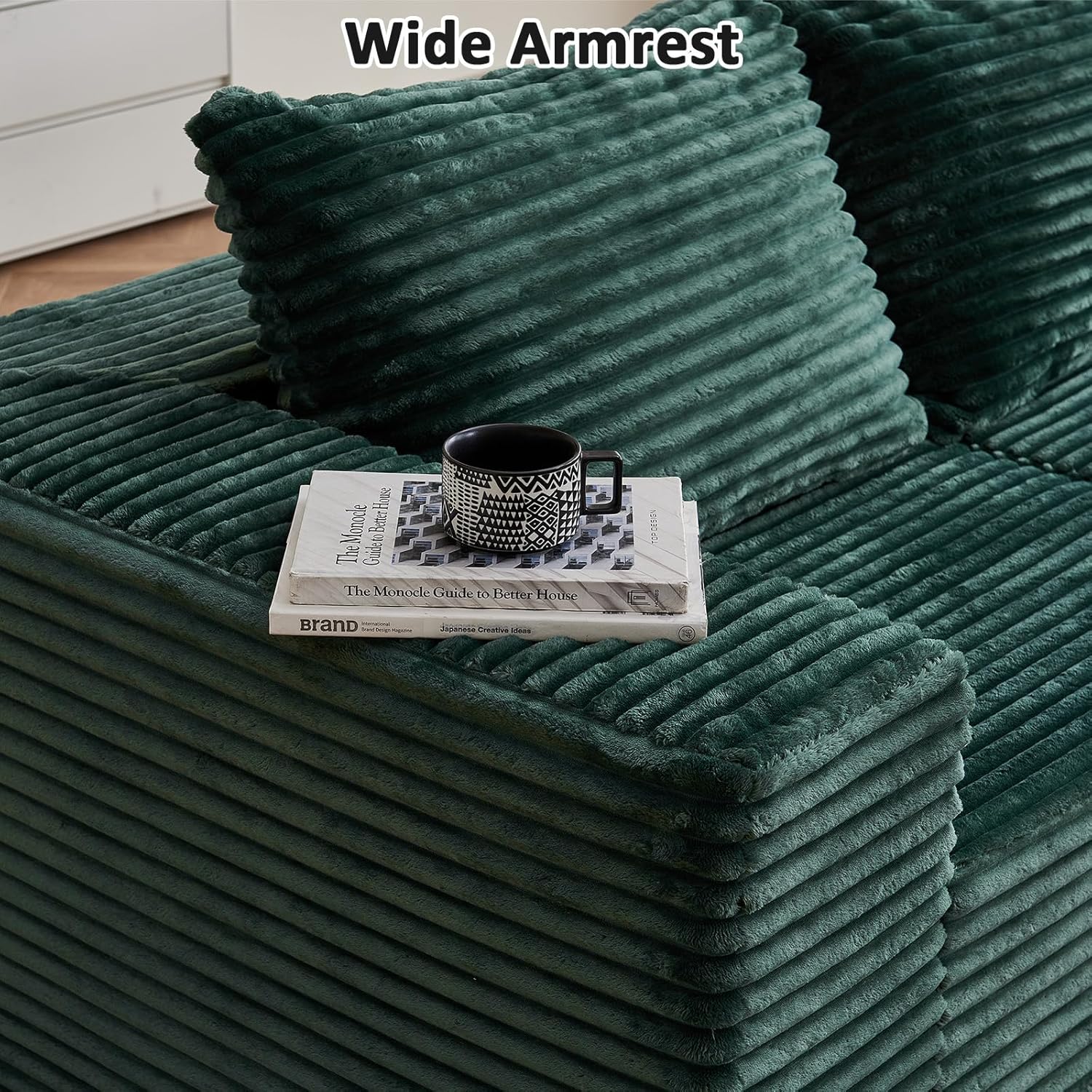 Vamcheer Ecksofa mit Schlaffunktion - Big Sofa Couch 3 Sitzer in L-Form, Modulares Boneless Schlafsofa als Wohnlandschaft, 274 x 102 cm, Grün