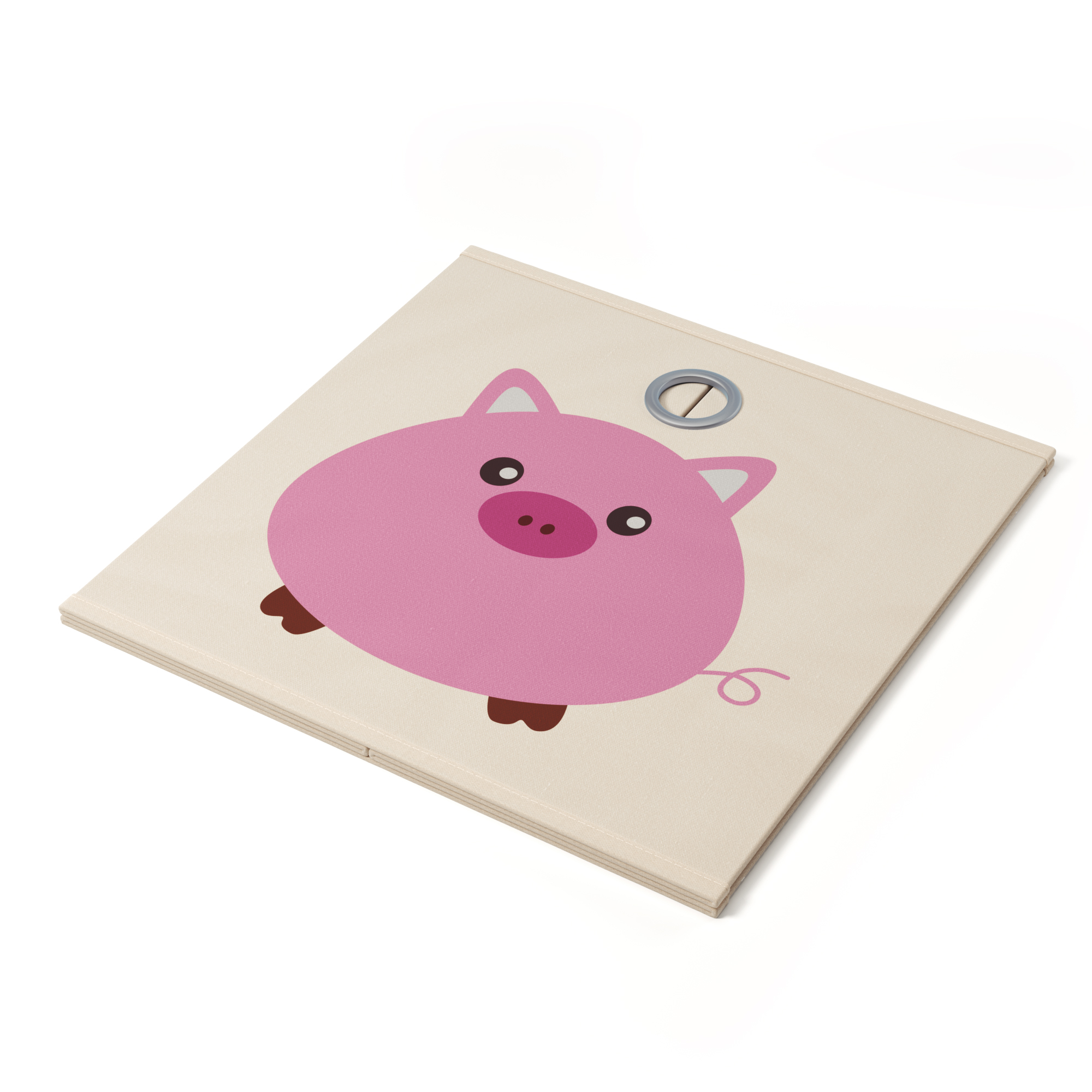 Aufbewahrungsbox Schwein 33 x 33 cm 2er Set beige