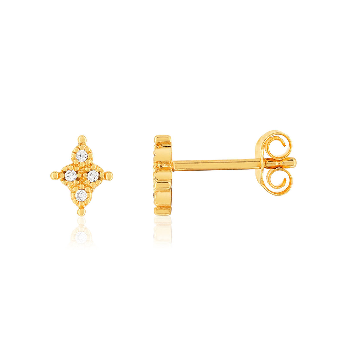 Boucles d'oreilles plaqué or zirconias motif étoile