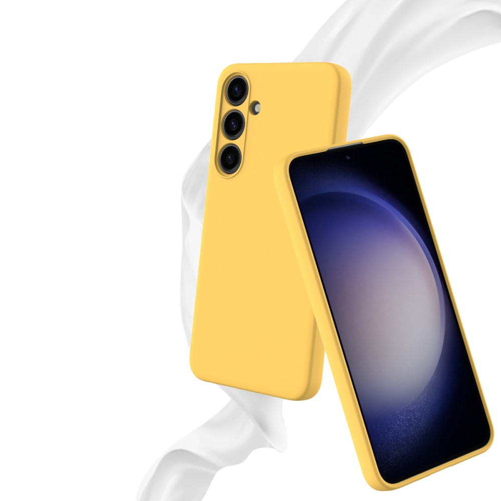 Samsung Galaxy S24  Plus Silikon Case Hülle mit Kameraschutz   Trageschlaufe - Gelb
