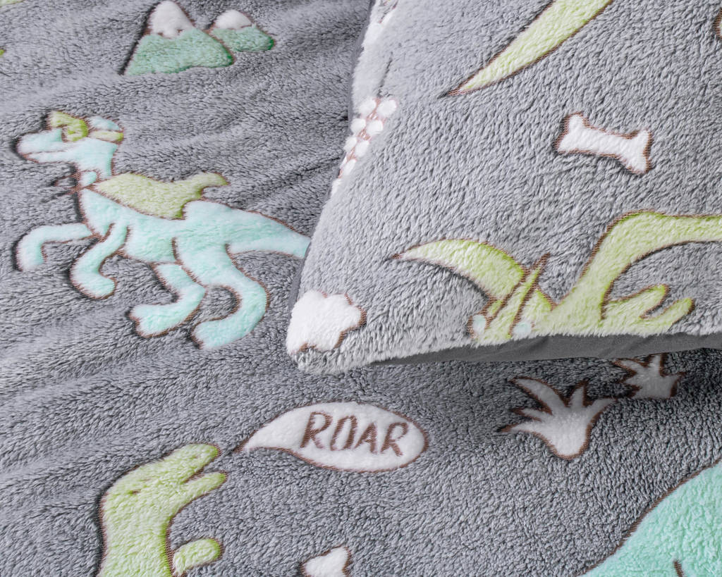 GEEN GLOW IN DARKfleece dekbedovertrek 1 persoons (140x220 cm)