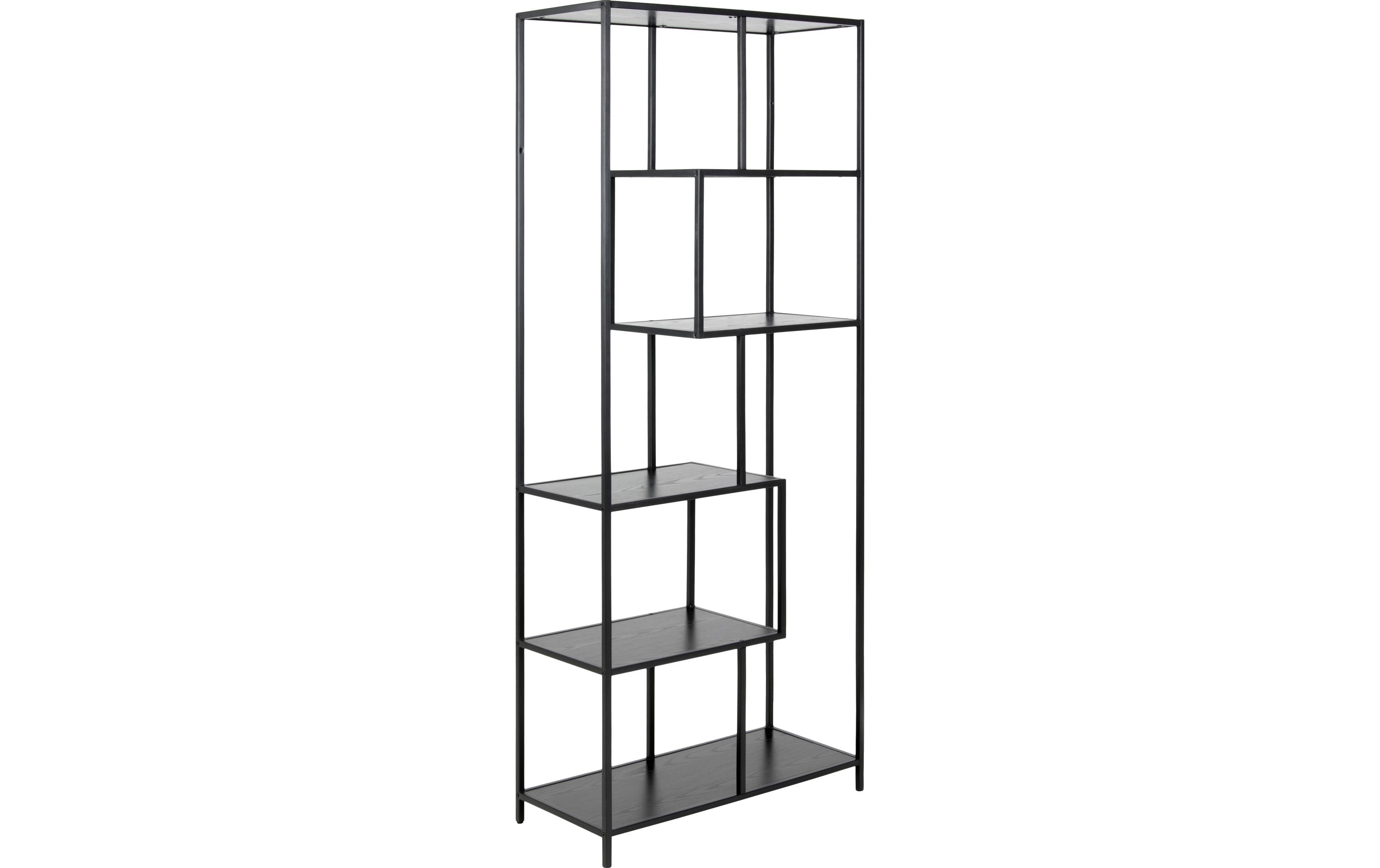 Regal Seaford 77 x 35 x 185 cm, Schwarz<br>Bücherregal