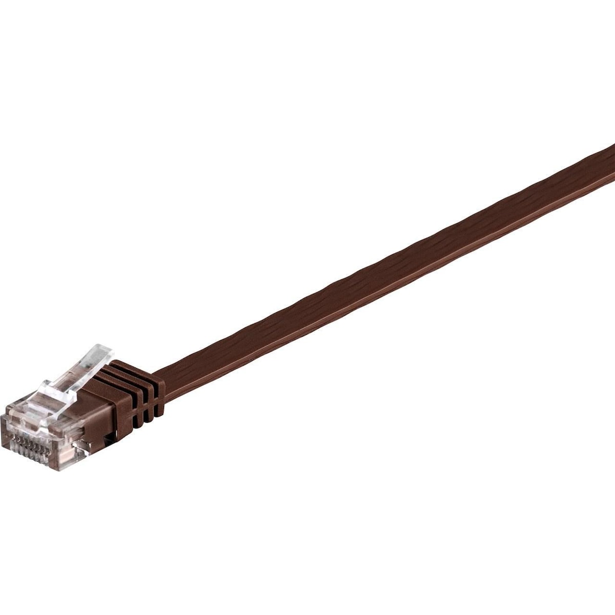 CAT 6 platt patchkabel, U/UTP, Mörkbrun