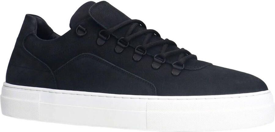 Manfield Heren Zwarte nubuck sneakers