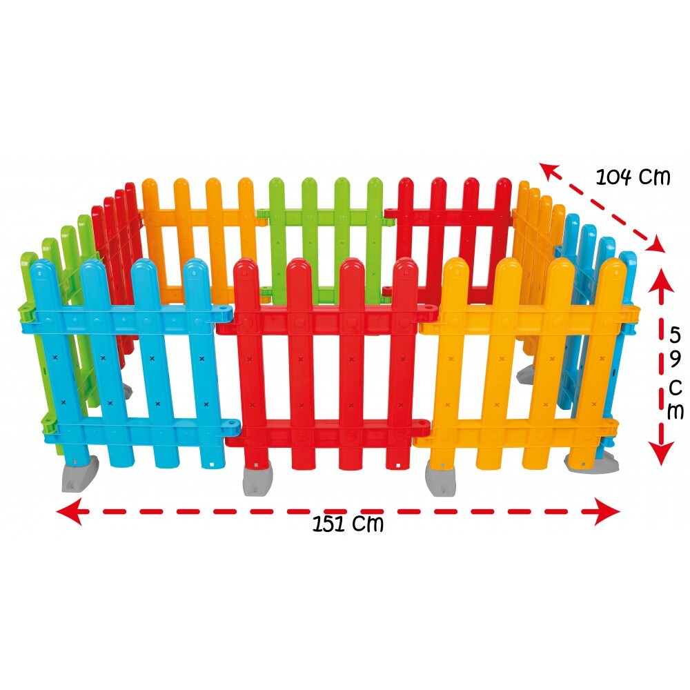 Pilsan Kunststoff Spielzaun Multi 06226 Laufgitter, 10 Elemente á 51 x 4 x 54 cm bunt