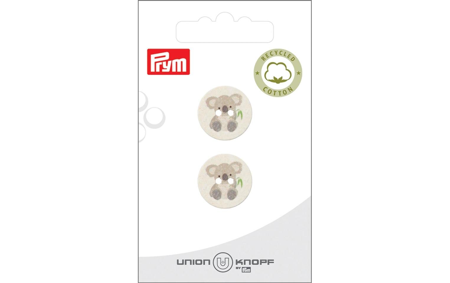 Knöpfe Koala 18 mm, 2 Stück, CrèmeKnopf mit 2 Löchern