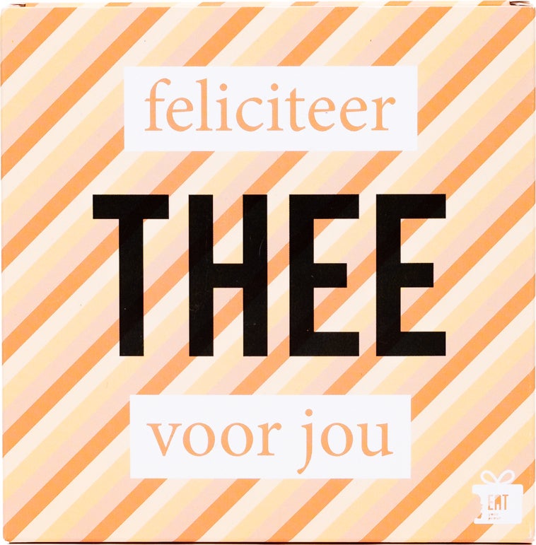 Thee in cadeaudoosje 'feliciteer-thee'