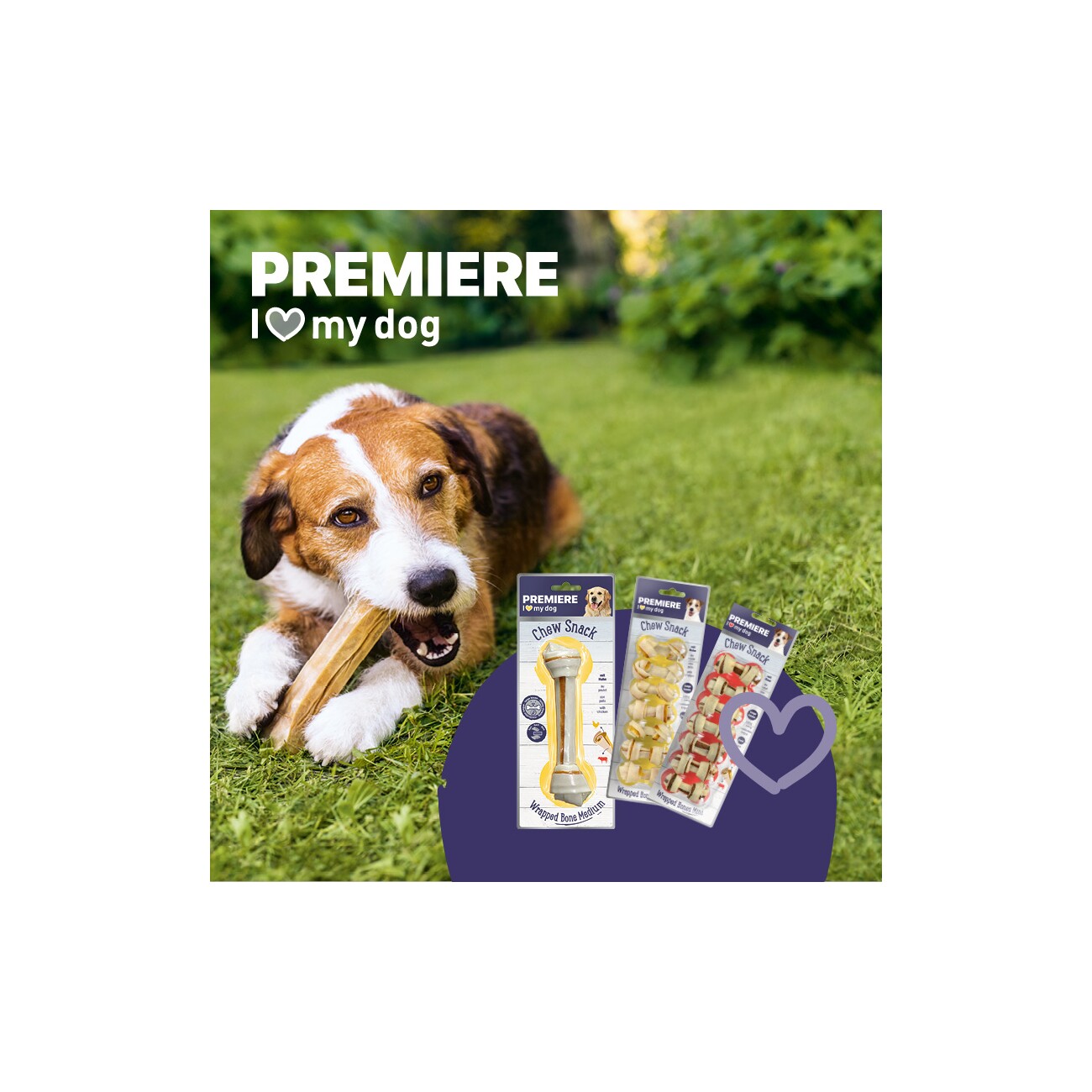 PREMIERE Chew Snack Huhn Mini Bones, 84 g