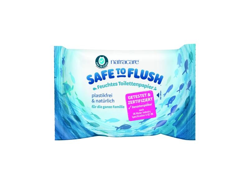 Natracare Feuchttücher Safe to Flush 30 Stück Feuchte Toilettentücher, natürlich und herunterspülbar