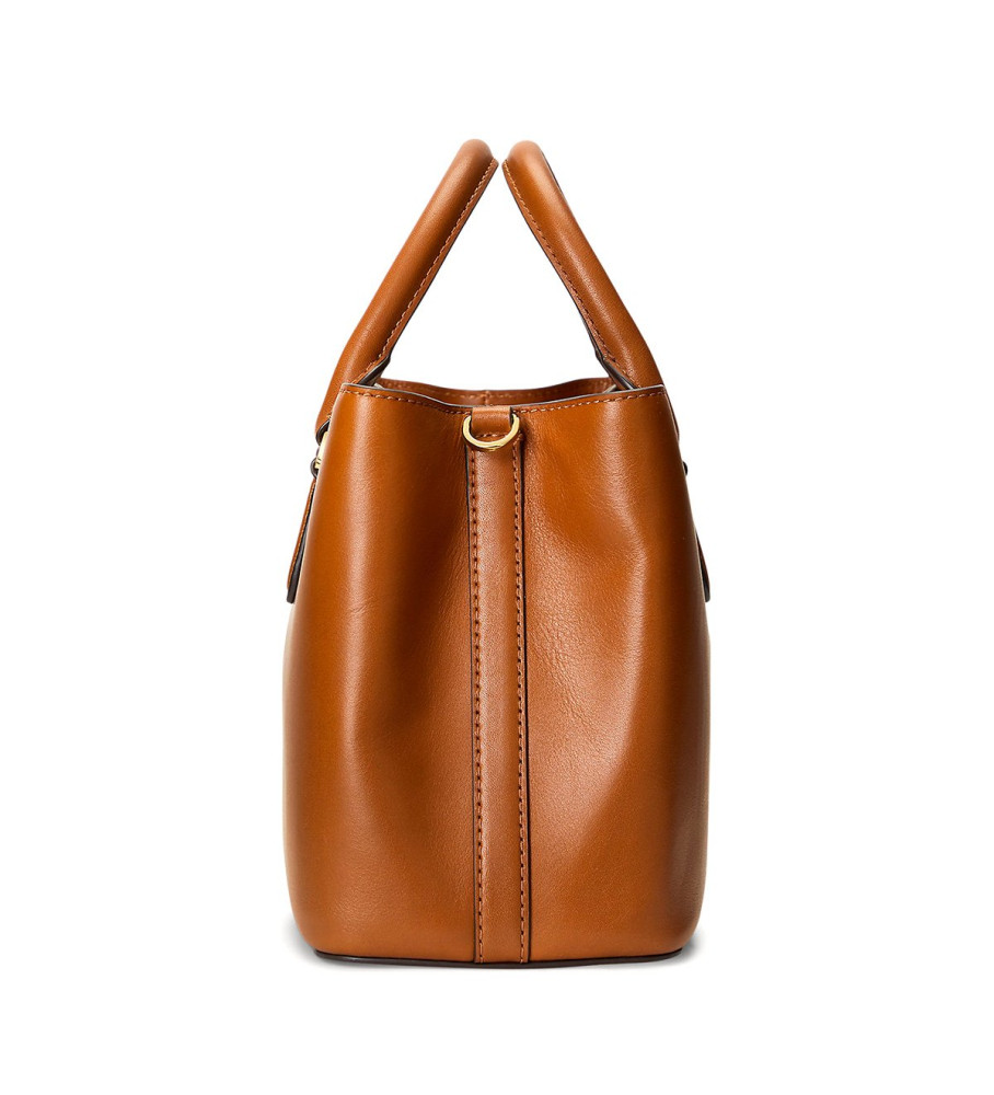Bolsa Ralph Lauren Marcy em couro marrom