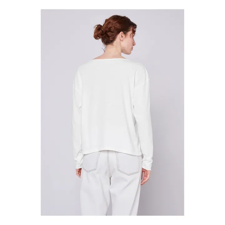 American Vintage T-shirt Manches Longues Col Rond Aksun | Blanc