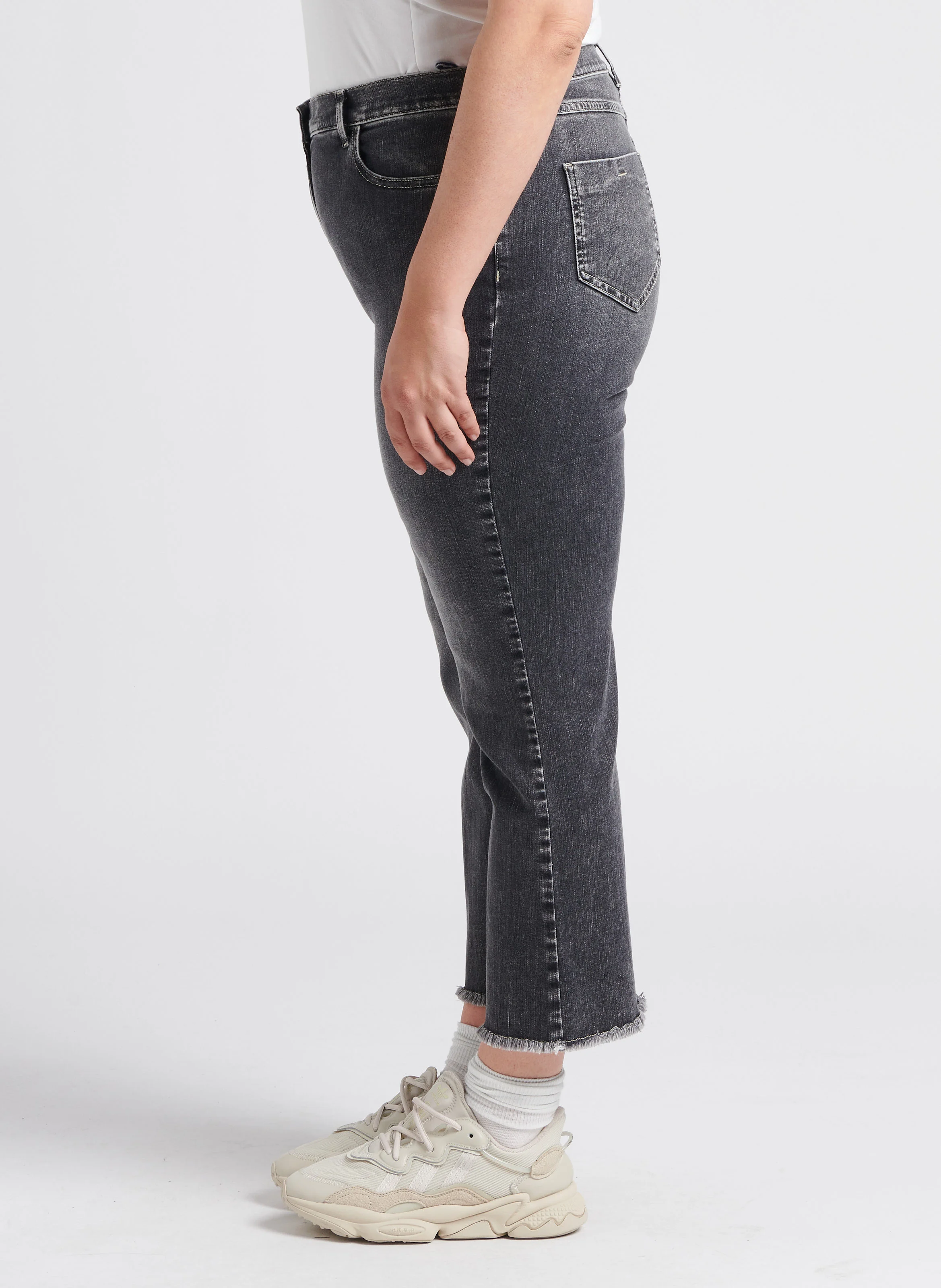 IGEA - Jean droit taille haute en coton mélangé| Noir