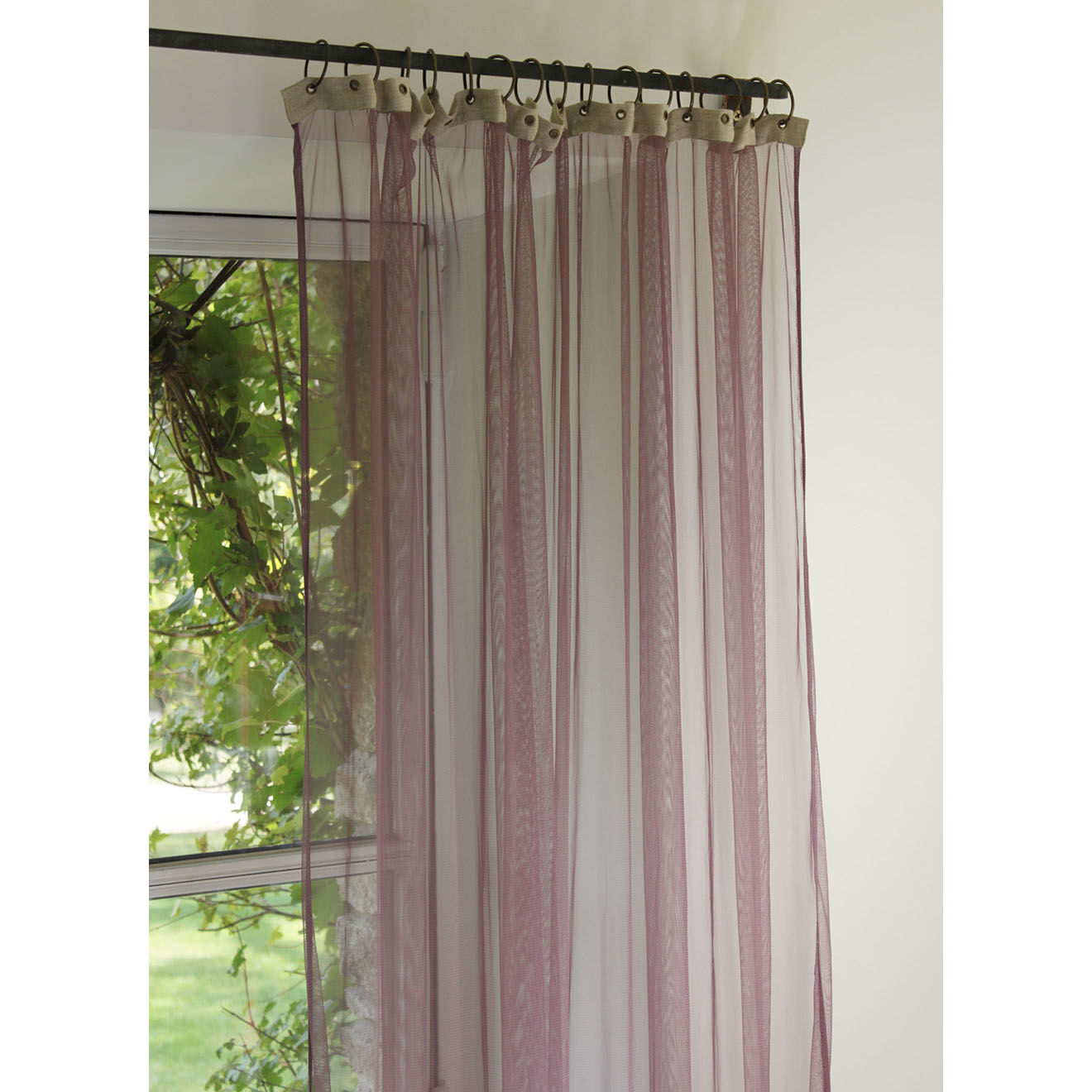 En Fil d'Indienne Voilage Tulle violette - 120x300 cm