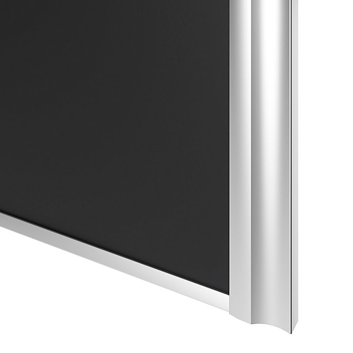 Porte de placard coulissante atelier noir mat profil gris GoodHome Arius H. 248,5 x L. 76.2 cm + amortisseurs