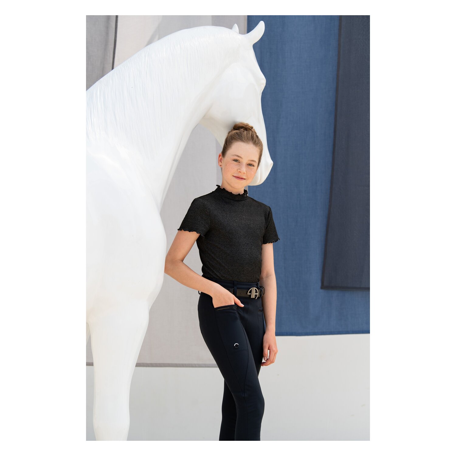 PIKEUR Athleisure Gesäßeinsatz-Reithose Grip - nightblue