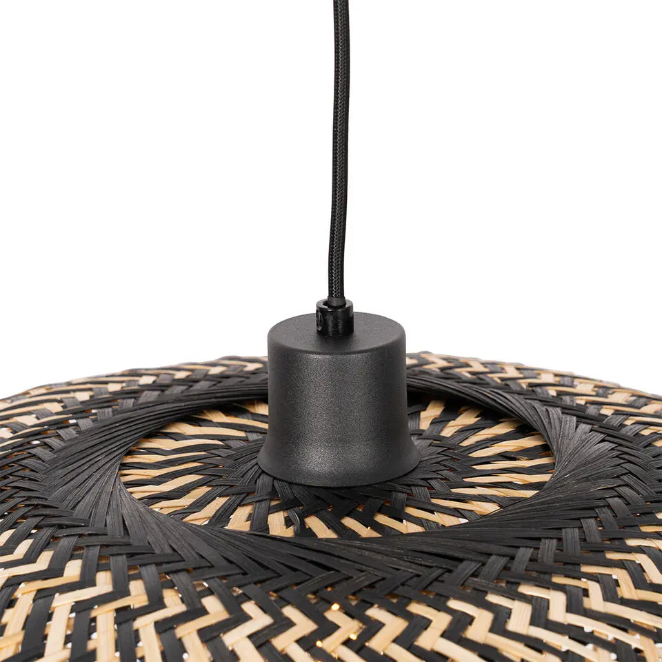 Qazqa hanglampen ostrava zwart e27