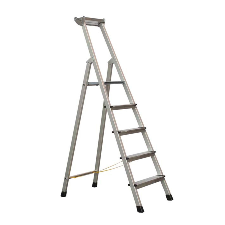 Zarges geklonken trapladder, geanodiseerd XLstep S 5 treden