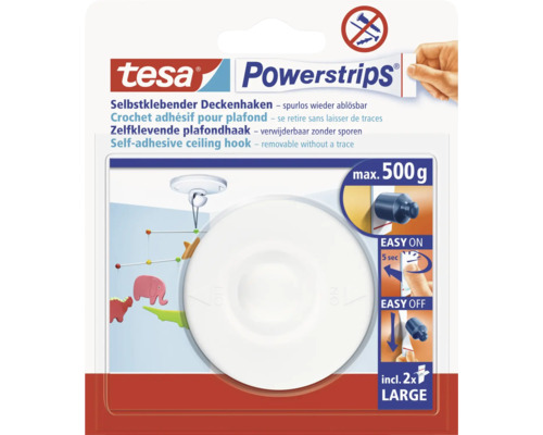tesa Powerstrips plafondhaken met 2 plakstrips