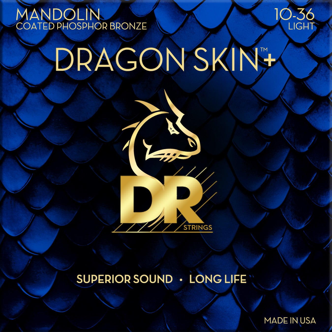 DR Strings DR Strings Dragon Skin+ Coated Mandolin Strings Light 10-36 snarenset voor mandoline