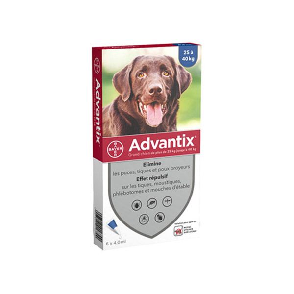 Bayer Advantix 400 Cão 25-40 kg 4 Pipetas