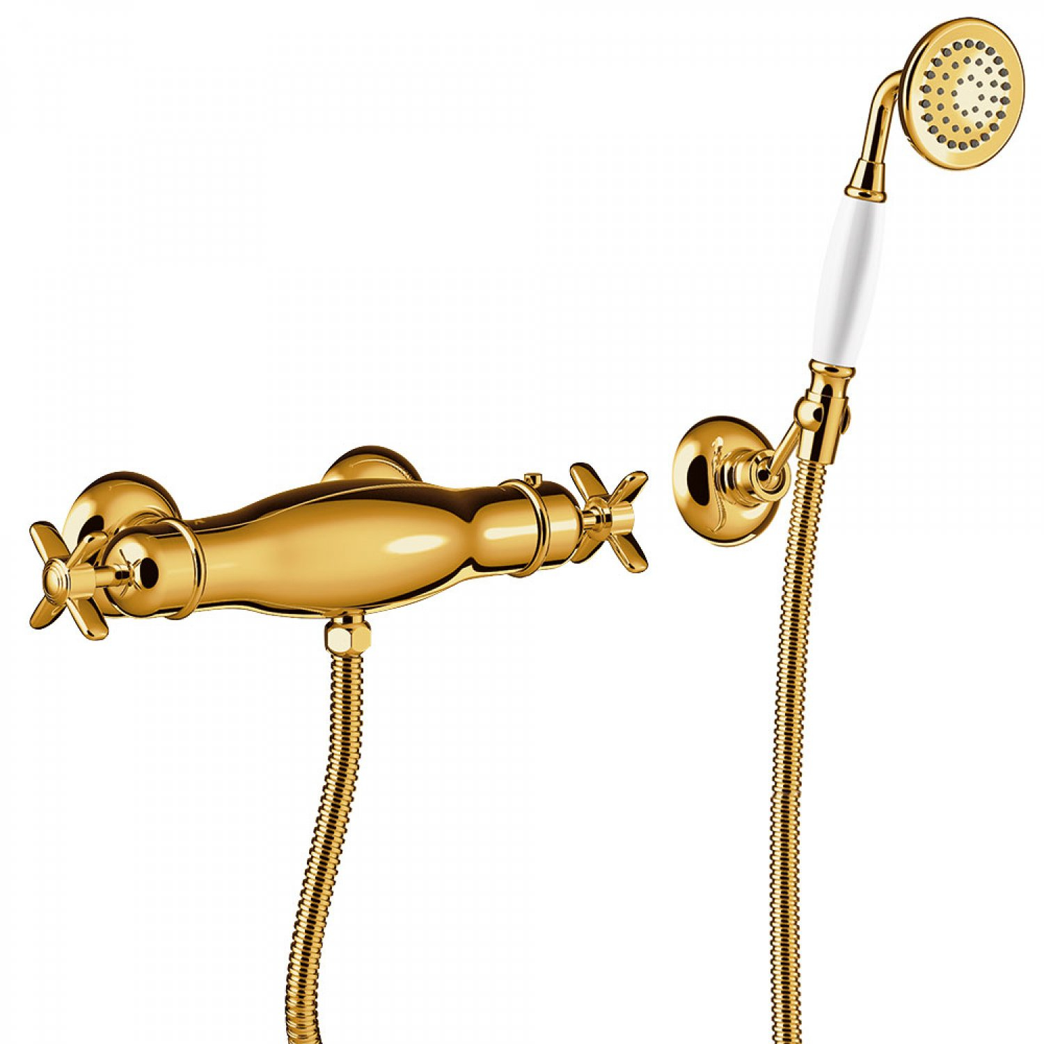 Tres Clasic thermostatische douchekraan met handdouche goud