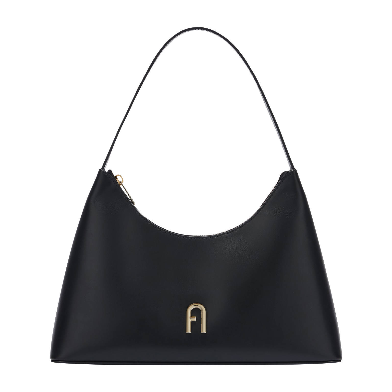 Furla leren schoudertas Diamante S zwart