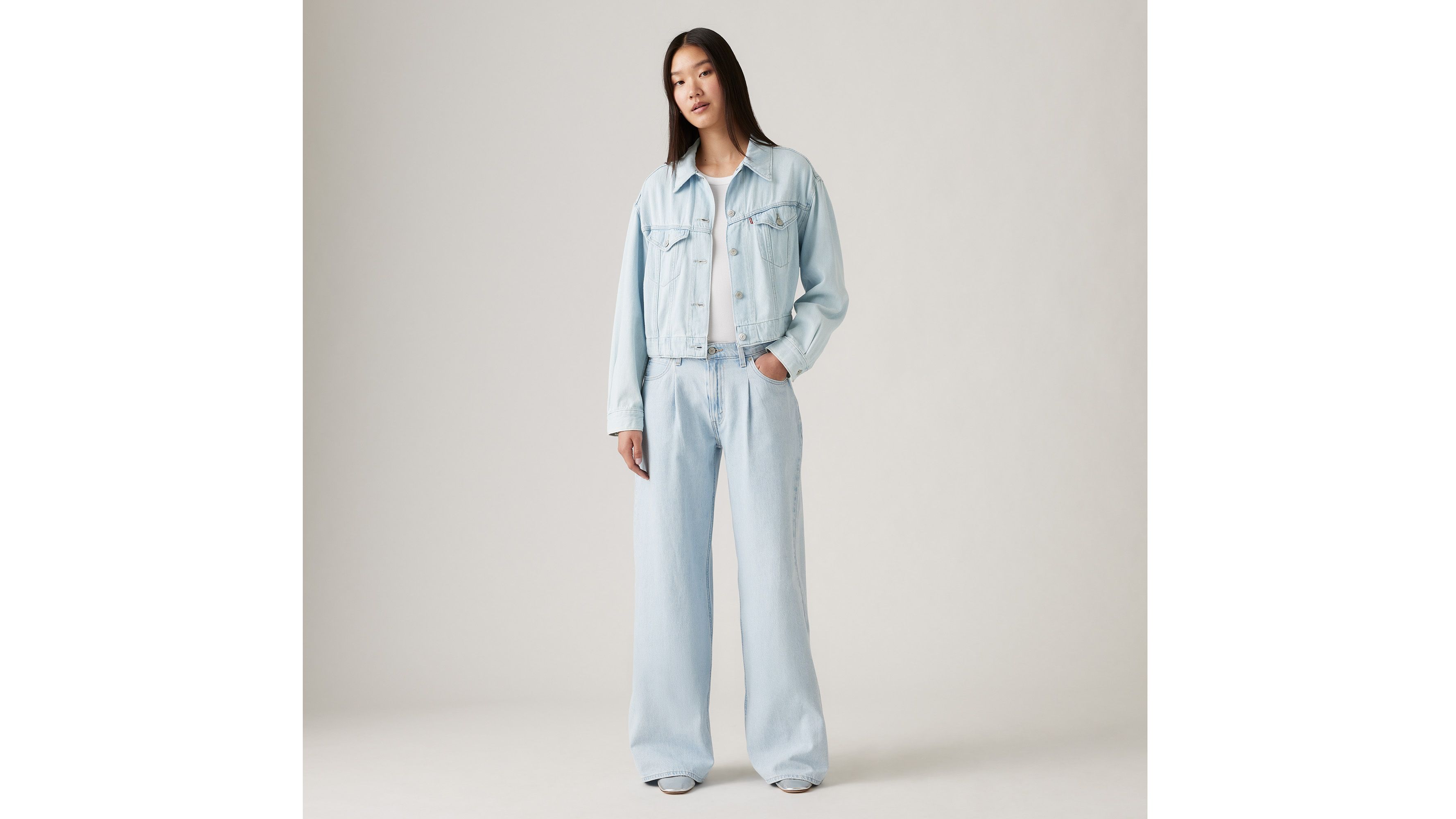 Jean Baggy Dad Wide Leg Lightweight - Never Going To Change - Bleu
