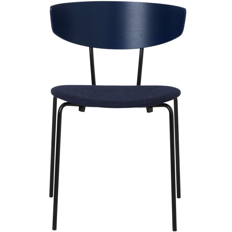 Ferm Living Herman gestoffeerde stoel donkerblauw