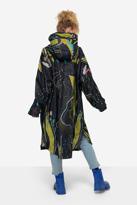 Funktions-Regencape, Unisex, Print, Kapuze
