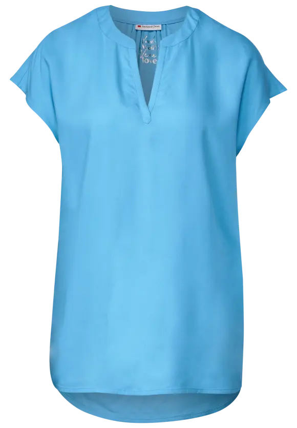 Viskose Long Blusenshirt - splash blue