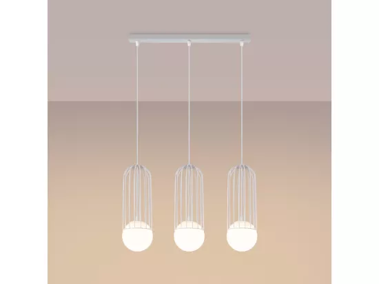 Applique Brina moderne en acier - 3 sources lumineuses - L.54 x H.115 cm - blanc