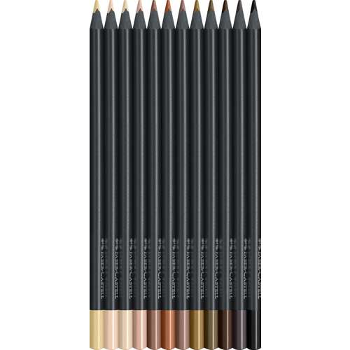 FABER-CASTELL Black Edition Skin Tones, Buntstifte im Karton-Etui