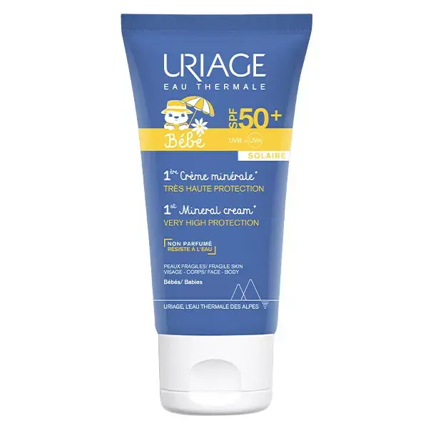 Protetor solar mineral Uriage Baby 1st FPS 50+ 50ml