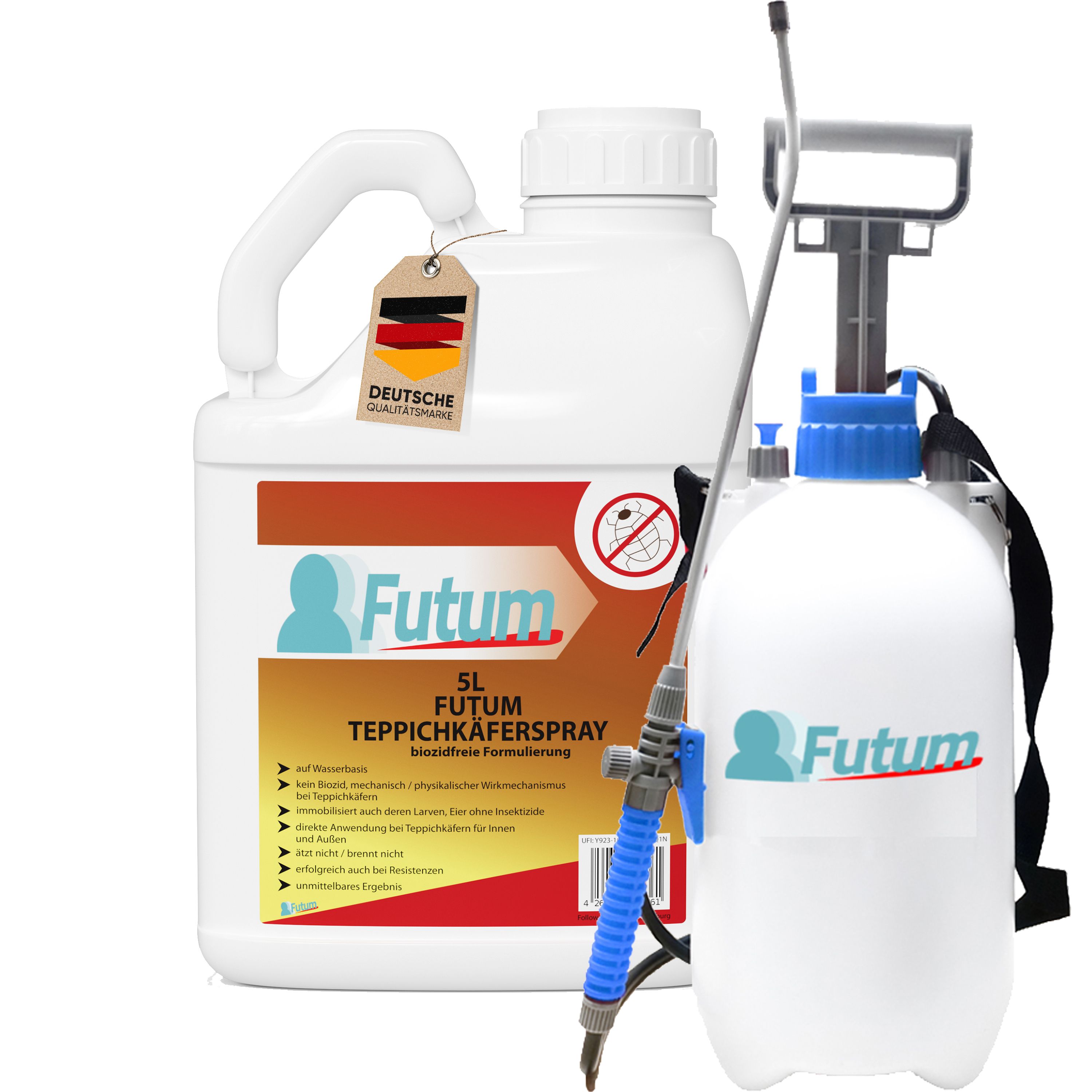 FUTUM 5L Teppichkäferspray + 2L Sprüher