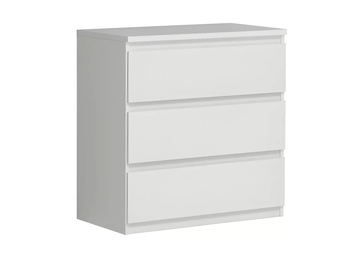 Commode 3 tiroirs blanc mat - BENNY